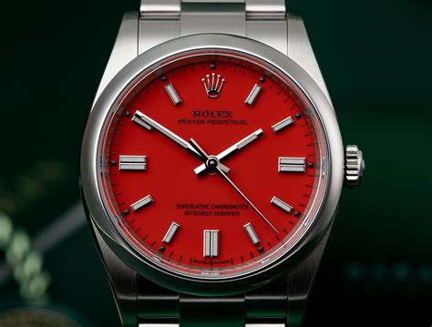 rolex oyster coral red|rolex oyster perpetual watch colors.